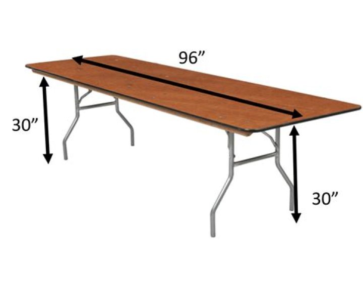 How wide is a standard 8 foot banquet table